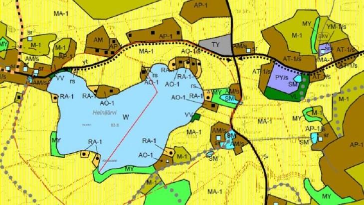 kuvassa Kirkkojärvi-Heinijärvi-Herttuala-Jumesniemi -osayleiskaava
