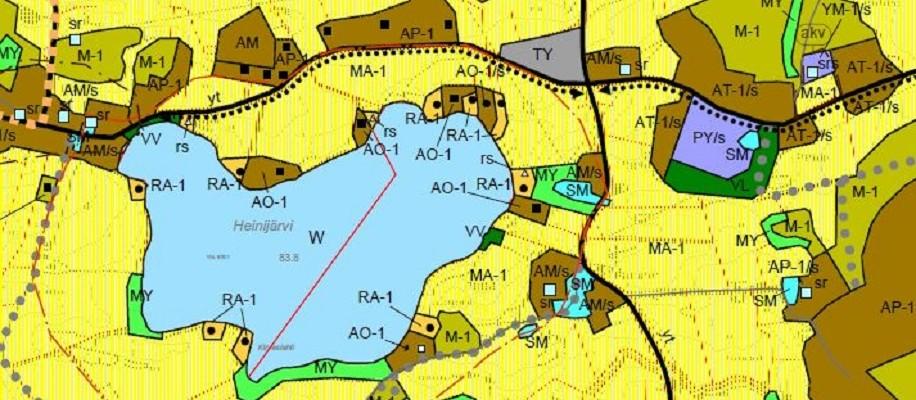 kuvassa Kirkkojärvi-Heinijärvi-Herttuala-Jumesniemi -osayleiskaava