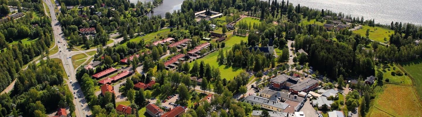 Ilmakuva Hämeenkyrön keskustasta