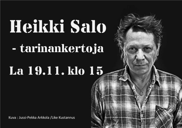 Heikki Salo - tarinankertoja. Kirjastolla lauantaina 19.11.2022 klo. 15.00.
