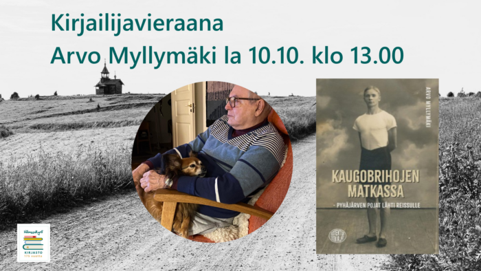Kirjailijavieraana Arvo Myllymäki la 10.10. klo 13.00.