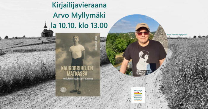 Kirjailijavieraana Arvo Myllymäki la 10.10.klo 13.00.